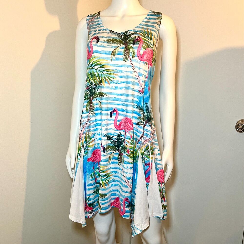 Vintage Y2K Asymmetrical Dress OS Tropical Coconut Girl Resort Hawaii Beach 90s